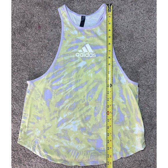 Adidas Top Women’s Small Purple Yellow Tie Dye Workout Running T-Back Tank - Picture 7 of 11